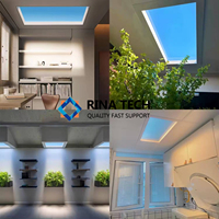 Personnalisation professionnelle plaque de dispersion intérieure lumière du soleil fenêtre encastrée bleu ciel faux plafond LED lucarne virtuelle