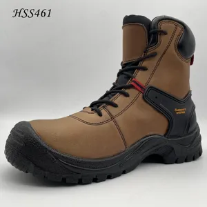 LXG,top-level market hot selling crazy horse leather upper safety boots foot protection brown S3 safety shoes HSS461