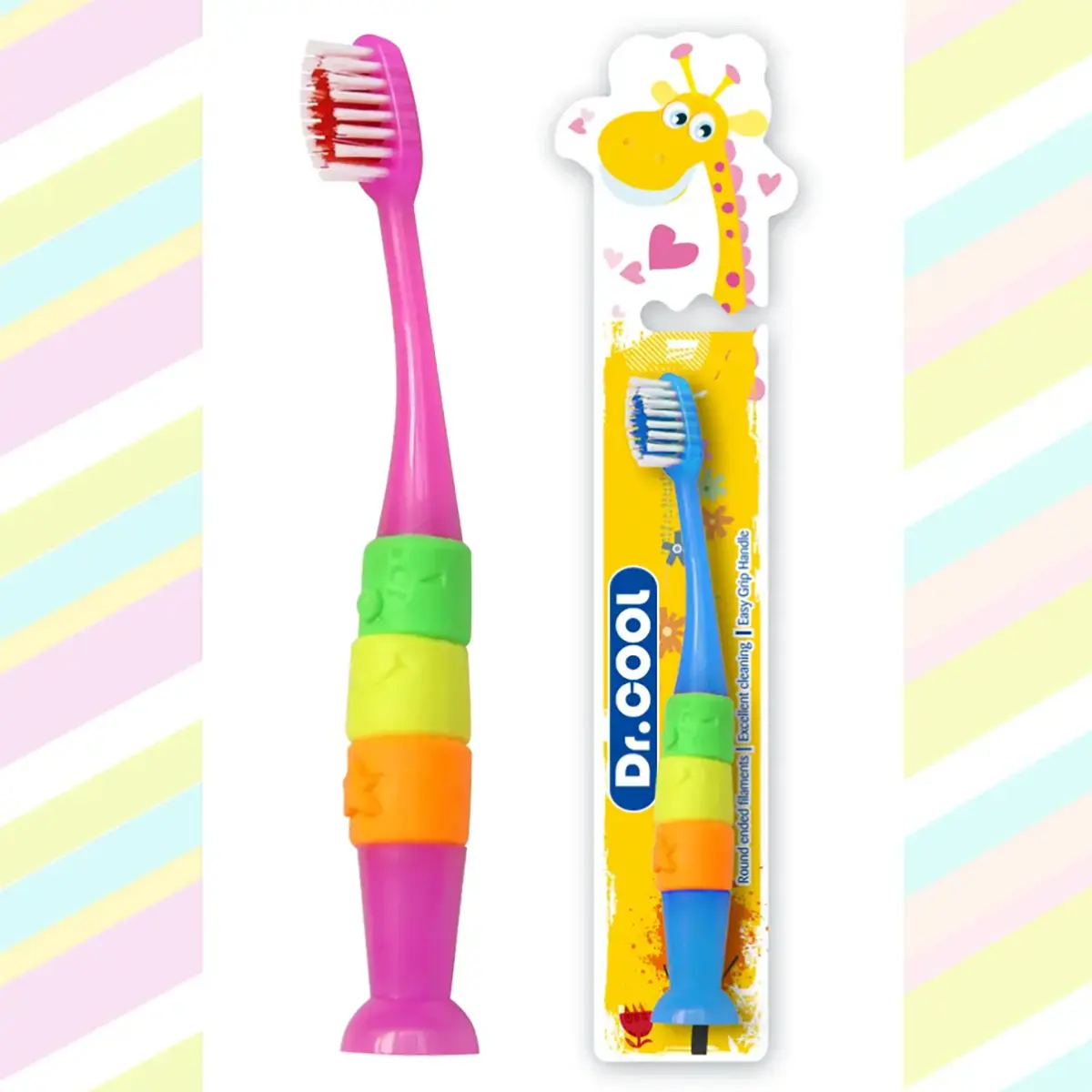 Poignée antidérapante professionnelle en plastique Portable doux en gros enfants brosse à dents colorée