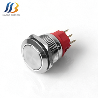 Interrupteur à panneau LED momentané en acier inoxydable de 19 mm, fonction marche/arrêt, 12 V, IP67/IP65, pour contrôle industriel, électronique automobile