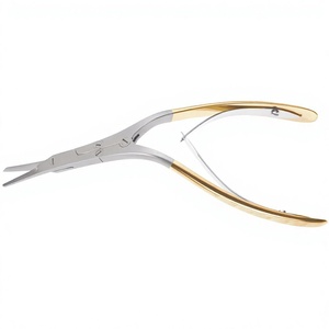 Tijeras dentadas Caplan de 19.5 cm de acero inoxidable para cartílago septal con articulación de doble acción para rinoplastia y septoplastia - Product Image 1