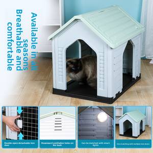บ้านสุนัขกลางแจ้งสำหรับสุนัขขนาดกลางถึงใหญ่ ใช้ได้ทุกฤดู โครงสร้างแข็งแรงทันสมัย ทำจากพลาสติก ป้องกันฝน เหมาะสำหรับสุนัขพันธุ์บอร์เดอร์เชพเพิร์ด - Product Image 3