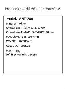 Carrello Elettrico in Alluminio con Piattaforma, Capacità 200kg, Personalizzabile OEM per Uso Industriale, Magazzino e Fabbrica - Product Image 3