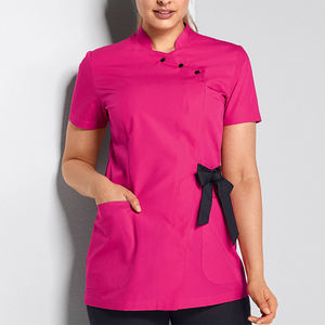 Op maat gemaakte nieuwe mode salon tuniek elastische nagel beauty <span class=keywords><strong>spa</strong></span> <span class=keywords><strong>uniform</strong></span> scrub <span class=keywords><strong>uniform</strong></span> met verstelbare kant gebreid voor dames plus size - Product Image 4