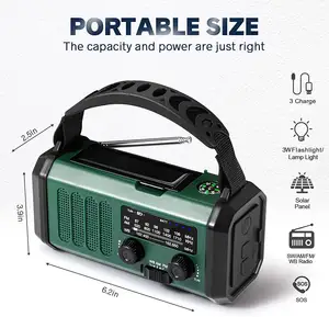 Notfall-Handkurbel radio 10000mAh USB-Ladegerät FM AM NOAA Wetter radio mit Kompass lampe Solar radio