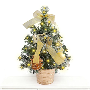 Arbre de Noël miniature de 20 cm de haute qualité avec décorations dorées, fourni en gros par l'usine - Product Image 1