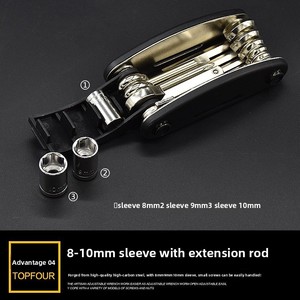 Juego de Destornilladores Plegables Multifuncionales y Llaves de Tubo Hexagonales Mo Jielong, Diseño Plegable de Acero al Carbono, Compacto - Product Image 1