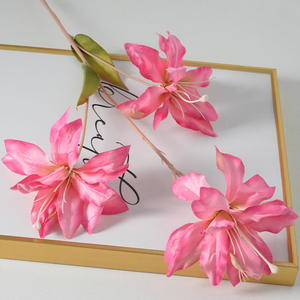 Flor Artificial de Lirio de <span class=keywords><strong>Seda</strong></span> de Alta Calidad con 3 Cabezas, Decoración de Simulación para Salón de Bodas, Hogar, Sala de Estar, Accesorios de Fotografía - Product Image 2