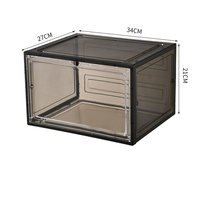 Boîte à chaussures moderne transparente en plastique avec ouverture latérale magnétique, empilable et portable, organisateur de rangement pour chaussures