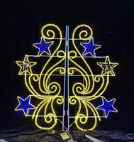 Lampadaire LED extérieur IP65 en forme d'étoile pour décorations commerciales de Noël, résistant au froid, blanc chaud pour l'éclairage des festivals