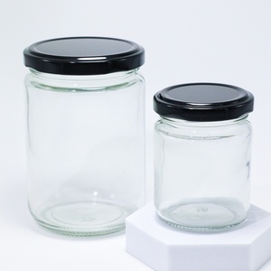 Bocaux en verre à large bouche Offre Spéciale clair pour sauce au miel avec couvercle en métal 250 ml 500 ml 8 oz 16 oz - Product Image 3