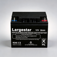 Batterie VRLA compacte 12V 38Ah GEL au plomb sans entretien LARGESTAR pour véhicules électriques et chariots élévateurs 12,5 kg
