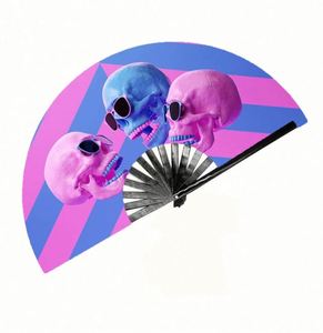 Customized Carved Angel <b>UV</b> <b>Light</b> Large Bamboo Folding Eco-Friendly Handmade Rave Hand Fan for Music Festival - Product Image 1