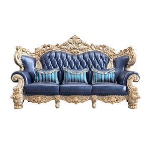 Hot Sale European Sofa Luxury Villa <strong>Hotel</strong> 1+2+3 Seater Sofa Classical Elegant Solid Wood Carved Frame Sofa - Product Image 3