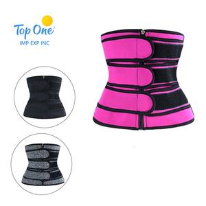 Top OneOEM ODM neopreno cintura entrenador Wrap mujer doble cinturón compresión corsé faja moldeadora con correa para la barriga - Product Image 6