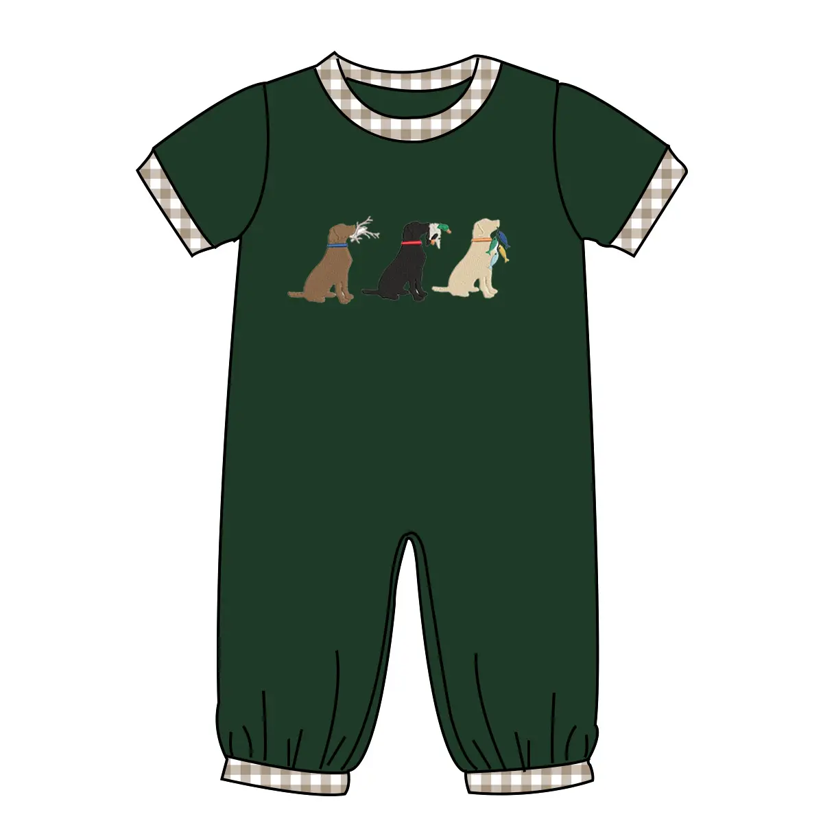 Fashion Boutique Jongen Rompertjes Zomer Jacht Hond En Eend Applique Katoen Baby Baby Jumpsuit Korte Jongen Romper