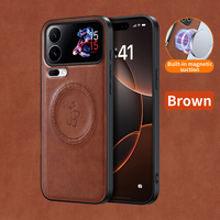 Étui de téléphone robuste avec support magnétique pour Xiaomi MI 18 Pro/MI 18 Pro MAX, coque arrière en cuir PU avec béquille