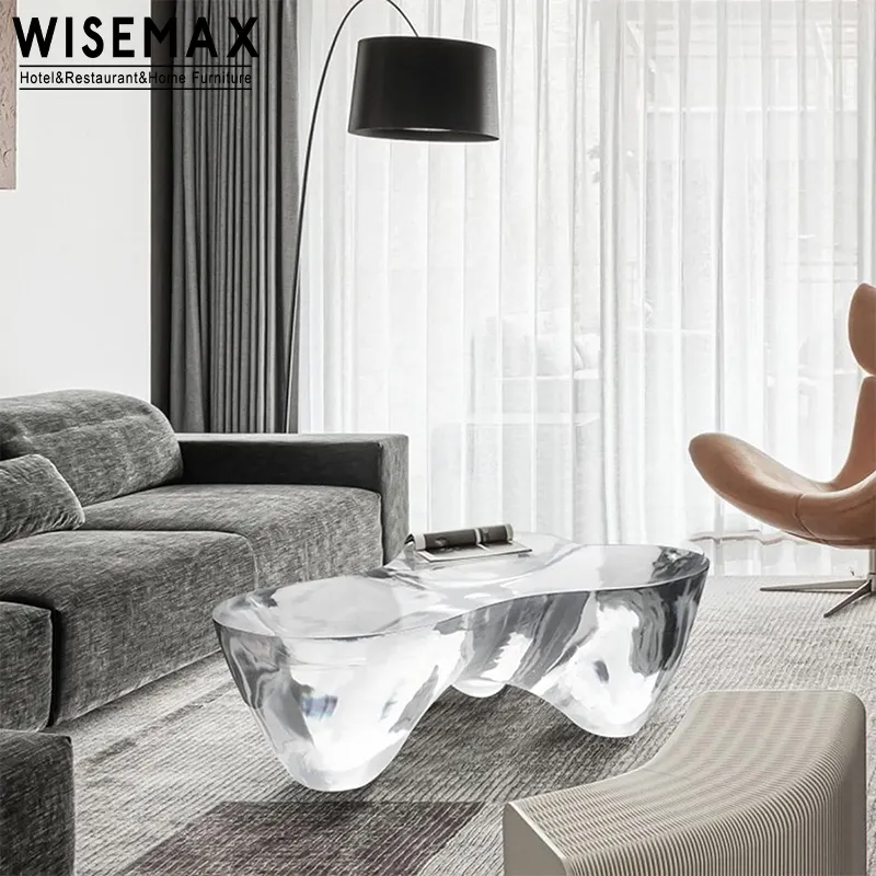 WISEMAX мебель, современная роскошная Эстетическая прозрачная эпоксидная смола, журнальный столик большого размера