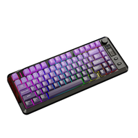 Clavier sans fil Freewolf M75 BT à double mode avec touches dégradées PBT et écran d'affichage pour les jeux