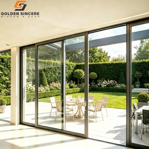 Puerta Corredera de Aluminio Moderna Personalizada GS para Exteriores, Puerta Corredera de Patio con Doble Panel de Vidrio Templado para Balcón de Apartamento - Product Image 3