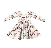 Robe décontractée smockée pour filles, motif floral doré, pour enfants de 2 à 14 ans, collection automne-hiver, livraison directe, prête à expédier (RTS)