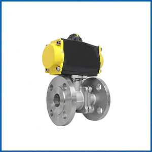 วาล์วบอลสแตนเลสแบบสองทาง 3 ชิ้น ขนาด DN25 1 นิ้ว พร้อมหน้าแปลนคู่ และตัวกระตุ้นลม - Product Image 4