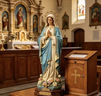 Statue en polyrésine de la Vierge de Guadalupe mexicaine, sculpture religieuse pour la décoration d'église, statue artistique artisanale de la Fée de l'Amour