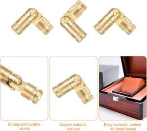 UXCELL-<span class=keywords><strong>Bisagra</strong></span> cilíndrica de latón invisible de 15x4mm, soporte plegable oculto, bisagras ocultas cilíndricas para muebles de bricolaje, 18 unidades - Product Image 4