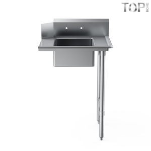 Fregadero Comercial <span class=keywords><strong>de</strong></span> Acero Inoxidable 18/304 <span class=keywords><strong>de</strong></span> Alta Resistencia con Compartimentos y Pre-Lavado, 48"L x 30-3/8" x 46-1/4", Acabado Pulido para <span class=keywords><strong>Cocina</strong></span> <span class=keywords><strong>de</strong></span> Restaurante - Product Image 2