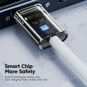 Toocki 1 M Blanco Original <span class=keywords><strong>USB</strong></span> C a <span class=keywords><strong>USB</strong></span> C Cable Cargador para 60W para iPhone 15 Cable trenzado1 Medidor de datos - Product Image 4