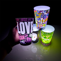 Gobelet en verre LED activé par liquide 12oz/14oz/16oz, logo personnalisé, étanche, style ROMANCE pour les fêtes, les événements sportifs et les clubs