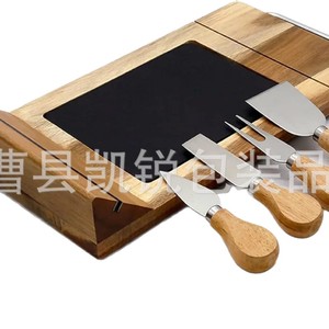 Acacia Wood Cutting Board 12.6 x 7.1 Inches With Cheese <b>Knife</b> And <b>Bread</b> Cutter For Home Use - Product Image 4
