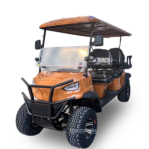 Carrito de golf eléctrico todoterreno naranja de 4 plazas, elevado, para caza, para villas, resorts y turismo. - Product Image 2