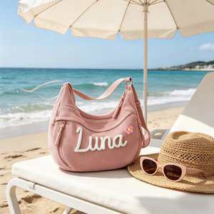 Bolso Bandolera con Nombre Bordado, Bolso de Hombro de Pana para Mujer, Correa Ajustable, Regalo para Mamá, Novia - Product Image 2