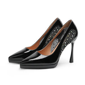 Zapatos de tacón pitillo puntiagudos elegantes/gruesos 2024 nuevos tacones altos sexis de plataforma impermeable con perlas de diamante para mujer - Product Image 6