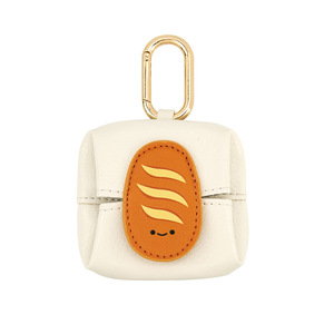 Portable Rectangle PU Leather <b>Mini</b> <b>Pouch</b> Keychain with Snap Fastener Square Design for Earphones and Lipstick - Product Image 5