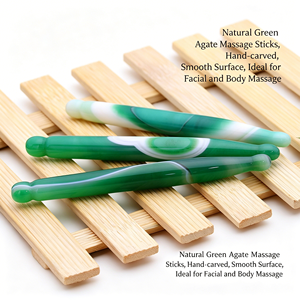Stylo d'acupuncture en agate naturelle, bâton de massage en <span class=keywords><strong>jade</strong></span>, outil Gua Sha pour le visage et les yeux, grattoir pour points d'acupuncture et méridiens - Product Image 1
