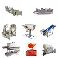 500-1000kg Hoge-capaciteit chilipeper verwerkingslijn voor sauspasta puree roestvrij staal 304 chilisaus productielijn