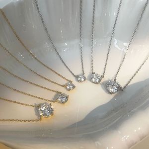 สร้อยคอเงินแท้ S925 จี้เพชรเซอร์โคเนียเดี่ยว ทรงกรงเล็บ เหมาะสำหรับใส่ทุกวัน - Product Image 2