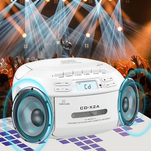 Boombox rétro avec lecteur de cassettes, lecteur MP3 USB, radio FM, son stéréo, télécommande pour la maison et le bureau - Product Image 5