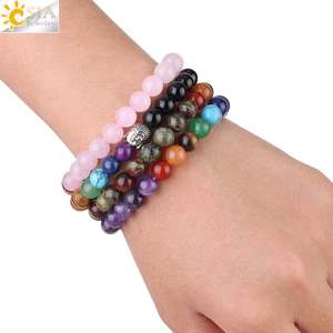 CSJA-Bracelet de Guérison avec 7 Chakras, Pierres Précieuses Naturelles, Tête de Bouddha, Reiki, G868 - Product Image 5
