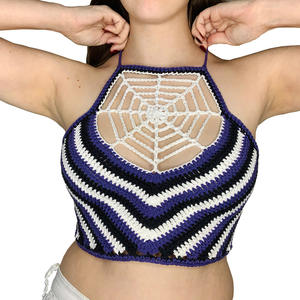 <span class=keywords><strong>Canottiera</strong></span> da <span class=keywords><strong>donna</strong></span> Sexy all'uncinetto con ragnatela nuovo costume da bagno da spiaggia Bikini Top corto con petto avvolto canottiere da <span class=keywords><strong>donna</strong></span> - Product Image 3