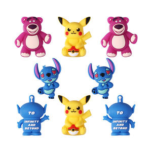 Unterstützung Small Batch Bestellung 3D Cute Cartoon Thema Erdbeer bär Silikon Charakter Focal Beads Charms für Pen Topper - Product Image 4