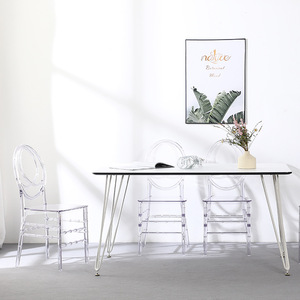 Silla de Bambú de Cristal, Silla de Jardín de Acrílico Transparente, Silla de Comedor Resistente para Exteriores para Adultos - Product Image 1