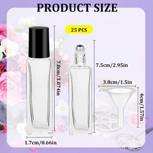 Luxury Custom OEM/ODM Screen Printing Square Round Roller for Packaging Eye Cream <b>Perfume</b> Oil Glass Roll Bottle - Product Image 4