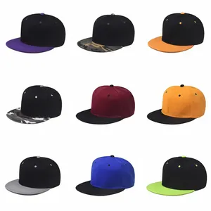 Özel yüksek kalite 6 Panel düz ağız nakış yama Logo Snapback şapka kapaklar