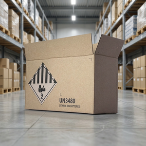 Cajas de Embalaje para Mercancías Peligrosas UN3480, Baterías de Iones de Litio, Reciclables, Amarillas, de 4 mm de Grosor, Rectangulares, Plegables, de Cartón - Product Image 4