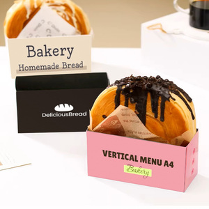 Boîtes de boulangerie en papier blanc jetables personnalisées, délicieuses, surgelées, <span class=keywords><strong>au</strong></span> goût sucré, rondes, pour croissants, pâtisserie - Product Image 2