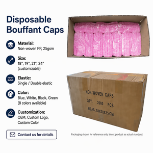<span class=keywords><strong>Gorro</strong></span> Quirúrgico Desechable Tipo Bonnet, Tejido, Elástico, Cómodo, Antivaho, Resistente a Fluidos, Personalizable con Marca - Product Image 5
