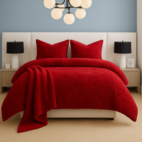 Peignoir long rouge gaufré pour femme, en polaire douce, moelleuse et confortable, idéal pour la douche, le spa ou la maison